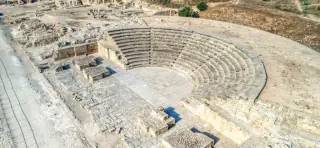 Coastal landscape and historic sites around Paphos, Cyprus