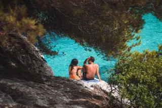 Couple on the Paphos coastline