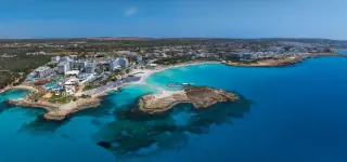 Aerial view of Nissi Beach, Agia Napa