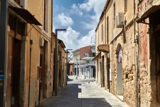 Sunlit alley in Paphos old town